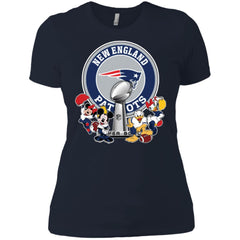 New England Patriots Super Bowl 2019 Mickey Minnie Mouse Donald Daisy Duck Football Nfl Women Cotton T-Shirt Women Cotton T-Shirt - parenttees