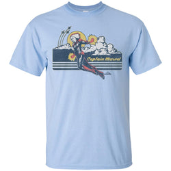 Marvel Captain Marvel Flight Clouds Vintage Men Cotton T-Shirt