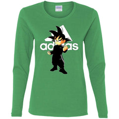 Goku Treding Adidas White T-shirt Women Long Sleeve Shirt Women Long Sleeve Shirt - parenttees