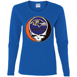 Baltimore Ravens Grateful Dead Steal Your Face Football Nfl Shirts Women Long Sleeve Shirt