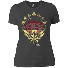 Captain Marvel Yellow Red Plane Flight Logo Women Cotton T-Shirt Women Cotton T-Shirt - parenttees