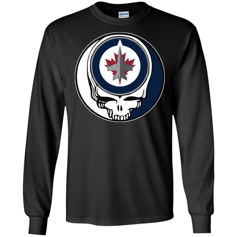 Winnipeg Jets Grateful Dead Steal Your Face Hockey Nhl Shirts Men Long Sleeve Shirt Black / S Men Long Sleeve Shirt - parenttees