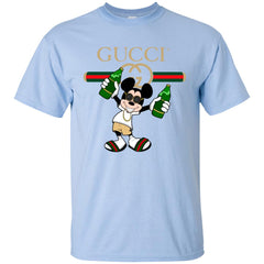 Gucci Mickey Mouse Drink Beer T-shirt Men Cotton T-Shirt Men Cotton T-Shirt - parenttees