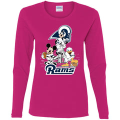 Nfl – Los Angeles Rams Donald Duck Goofy Mickey Mouse Super Bowl 2019 Football Women Long Sleeve Shirt Women Long Sleeve Shirt - parenttees