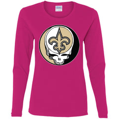 New Orleans Saints Grateful Dead Steal Your Face Football Nfl Shirts Women Long Sleeve Shirt Women Long Sleeve Shirt - parenttees