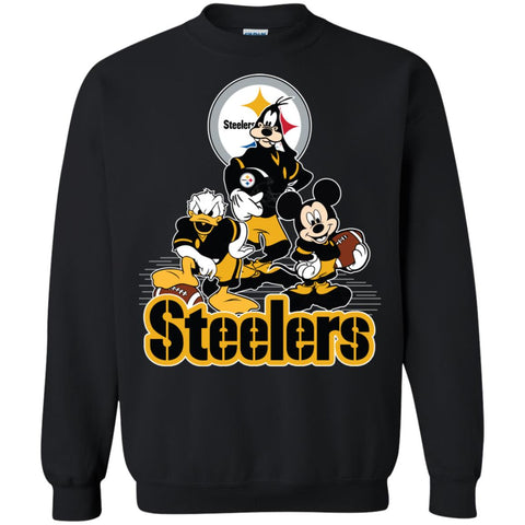 Mickey Mouse Pittsburgh Steelers American Football Nfl Sports Shirt Crewneck Pullover Sweatshirt Black / S Crewneck Pullover Sweatshirt - parenttees