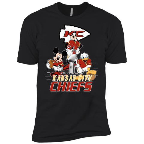 Nfl – Kansas City Chiefs Donald Duck Goofy Mickey Mouse Super Bowl 2019 Football Men Short Sleeve T-Shirt Black / X-Small Men Short Sleeve T-Shirt - parenttees