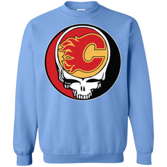 Calgary Flames Grateful Dead Steal Your Face Hockey Nhl Shirts Crewneck Pullover Sweatshirt Crewneck Pullover Sweatshirt - parenttees