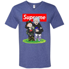 Supreme Rick And Morty T-shirt Men V-Neck T-Shirt Men V-Neck T-Shirt - parenttees