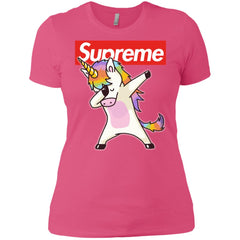 Supreme Unicorn T-shirt Dance Dabbing Unicorn Women Cotton T-Shirt Women Cotton T-Shirt - parenttees