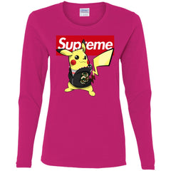 Supreme Pikachu T-shirt Women Long Sleeve Shirt Women Long Sleeve Shirt - parenttees