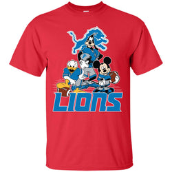 Mickey Mouse Detroit Lions American Football Nfl Sports Shirt Men Cotton T-Shirt