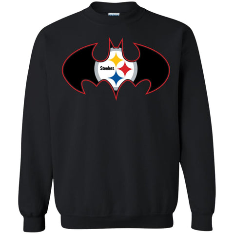 We Are The Pittsburgh Steelers Batman Nfl Mashup Crewneck Pullover Sweatshirt Black / S Crewneck Pullover Sweatshirt - parenttees