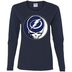 Tampa Bay Lightning Grateful Dead Steal Your Face Hockey Nhl Shirts Women Long Sleeve Shirt Women Long Sleeve Shirt - parenttees