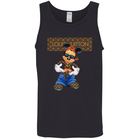 Louis Vuitton Mickey Mouse Cartoon T-shirt Men Cotton Tank Black / X-Small Men Cotton Tank - parenttees