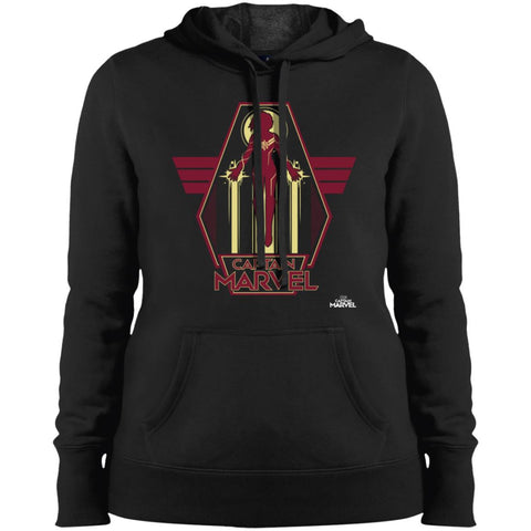 Captain Marvel Red Yellow Flight Powers Women Hooded Sweatshirt Black / X-Small Women Hooded Sweatshirt - parenttees