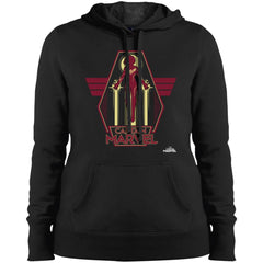 Captain Marvel Red Yellow Flight Powers Women Hooded Sweatshirt Women Hooded Sweatshirt - parenttees