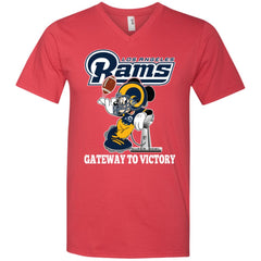 Los Angeles Rams Gateway To Victory Super Bowl 2019 Mickey Mouse Football Nfl Men V-Neck T-Shirt Men V-Neck T-Shirt - parenttees