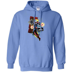 Captain Marvel Plaid Jean Patched Portrait Pullover Hoodie Sweatshirt Pullover Hoodie Sweatshirt - parenttees