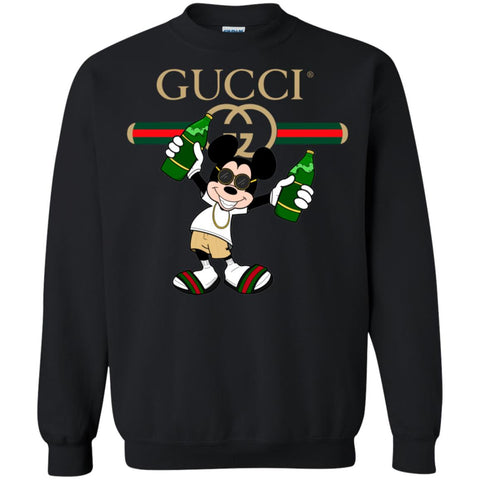 Gucci Mickey Mouse Top Trending T-shirt Crewneck Pullover Sweatshirt Black / S Crewneck Pullover Sweatshirt - parenttees