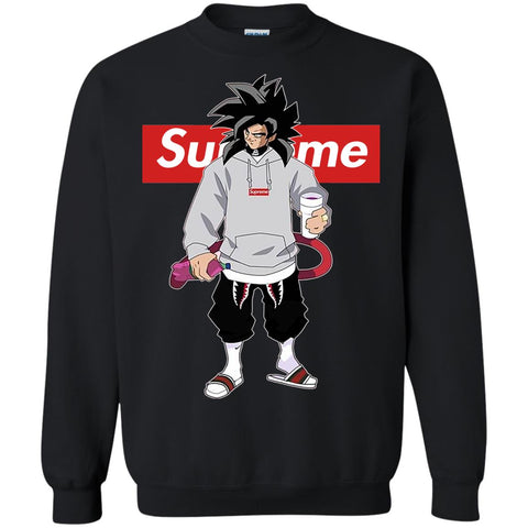 Supreme Dragon Ball Goku Best T-shirt Crewneck Pullover Sweatshirt Black / S Crewneck Pullover Sweatshirt - parenttees