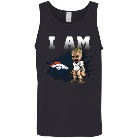 Nfl Denver Broncos I Am Groot T-shirt Men Cotton Tank Black / X-Small Men Cotton Tank - parenttees