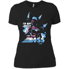 Captain Marvel I'm The Boss Space Blue Red Women Cotton T-Shirt Women Cotton T-Shirt - parenttees