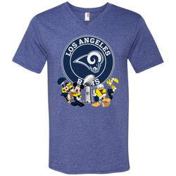 Nfl – Los Angeles Rams Super Bowl 2019 Mickey Mouse Minnie Mouse Donald Duck Daisy Duck Football Men V-Neck T-Shirt