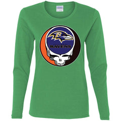 Baltimore Ravens Grateful Dead Steal Your Face Football Nfl Shirts Women Long Sleeve Shirt Women Long Sleeve Shirt - parenttees