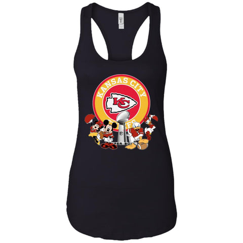 Nfl – Kansas City Chiefs Super Bowl 2019 Mickey Mouse Minnie Mouse Donald Duck Daisy Duck Football Women Tank Top Black / X-Small Women Tank Top - parenttees