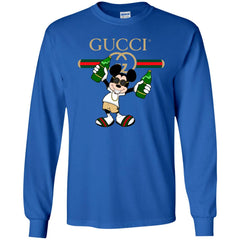 Gucci Mickey Mouse Drink Beer T-shirt Men Long Sleeve Shirt Men Long Sleeve Shirt - parenttees