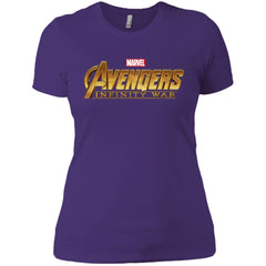 Marvel Avengers Infinity War Golden Logo Women Cotton T-Shirt Women Cotton T-Shirt - parenttees