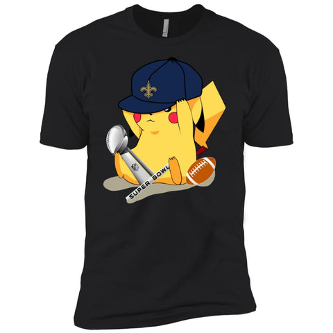 Nfl – New Orleans Saints Pikachu Super Bowl 2019 Football Men Short Sleeve T-Shirt Black / X-Small Men Short Sleeve T-Shirt - parenttees