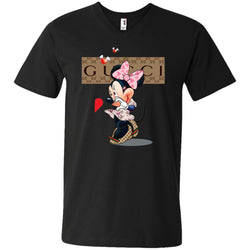 Couple Gucci Minnie Tshirt Valentine's Day Men V-Neck T-Shirt