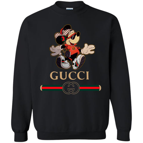 Gucci Mickey Fashion Stylelist Music T-shirt Crewneck Pullover Sweatshirt Black / S Crewneck Pullover Sweatshirt - parenttees