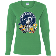 Los Angeles Rams Super Bowl 2019 Mickey Minnie Mouse Donald Daisy Duck Football Nfl Women Long Sleeve Shirt Women Long Sleeve Shirt - parenttees