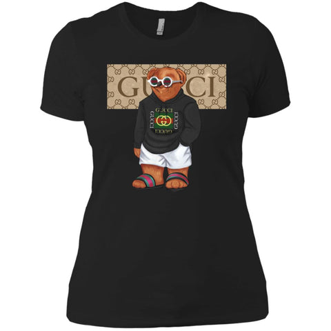 Best Gucci Bear Style Fashion T-shirt Women Cotton T-Shirt Black / X-Small Women Cotton T-Shirt - parenttees