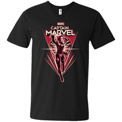 Marvel Captain Marvel Retro Style Flight Men V-Neck T-Shirt Men V-Neck T-Shirt - parenttees