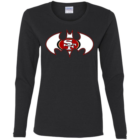 We Are The San Francisco 49ers Batman Nfl Mashup Women Long Sleeve Shirt Black / S Women Long Sleeve Shirt - parenttees