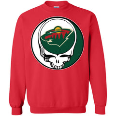 Minnesota Wild Grateful Dead Steal Your Face Hockey Nhl Shirts Crewneck Pullover Sweatshirt Crewneck Pullover Sweatshirt - parenttees