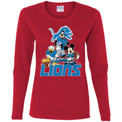 Mickey Mouse Detroit Lions American Football Nfl Sports Shirt Women Long Sleeve Shirt Women Long Sleeve Shirt - parenttees