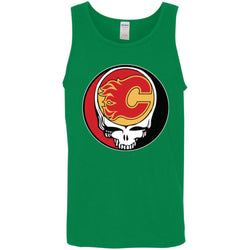 Calgary Flames Grateful Dead Steal Your Face Hockey Nhl Shirts Men Cotton Tank