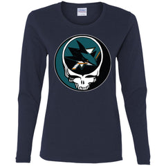 San Jose Sharks Grateful Dead Steal Your Face Hockey Nhl Shirts Women Long Sleeve Shirt Women Long Sleeve Shirt - parenttees