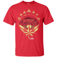 Captain Marvel Yellow Red Plane Flight Logo Men Cotton T-Shirt Men Cotton T-Shirt - parenttees