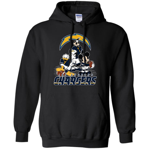 Mickey Mouse Los Angeles Chargers American Football Nfl Sports Shirt Pullover Hoodie Sweatshirt Black / S Pullover Hoodie Sweatshirt - parenttees