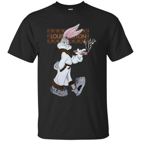 Louis Vuitton Rabbit Smoking Shirt Men Cotton T-Shirt Black / S Men Cotton T-Shirt - parenttees