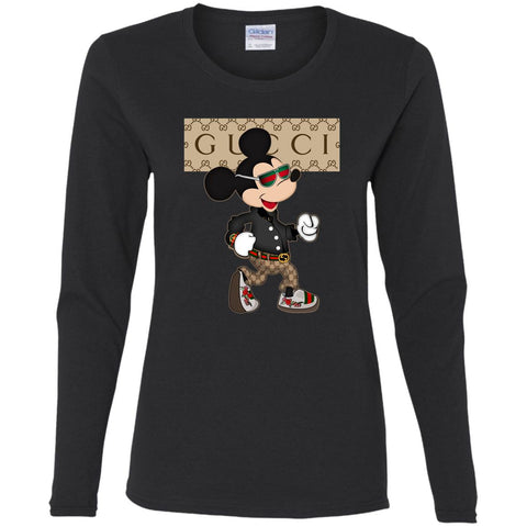 Gucci Shirt Mickey Mouse T-shirt Women Long Sleeve Shirt Black / S Women Long Sleeve Shirt - parenttees