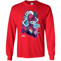 Marvel Captain Marvel Space Glow Neon Men Long Sleeve Shirt Men Long Sleeve Shirt - parenttees