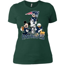 Nfl - New England Patriots Donald Duck Goofy Mickey Mouse Super Bowl 2019 Football Women Cotton T-Shirt