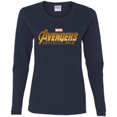 Marvel Avengers Infinity War Golden Logo Women Long Sleeve Shirt Women Long Sleeve Shirt - parenttees